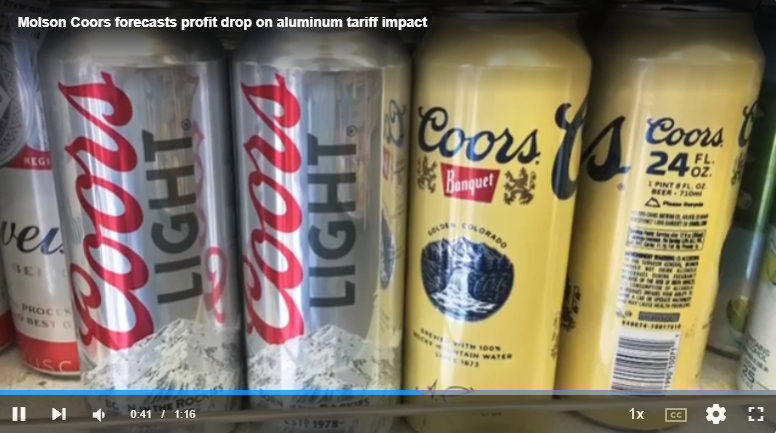 Molson Coors goodwill impairment - screenshot of news article from Yahoo Finance